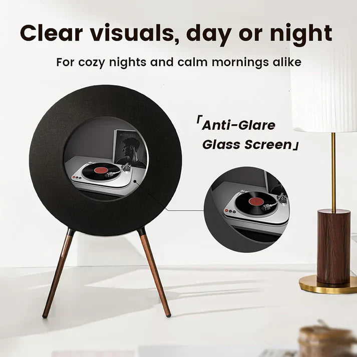 R1 Vinyl-Style Bluetooth Speaker, 2.1 Stereo Hi-Fi, Album Art Animation with Dynamic Mood Lyrics, Wi-Fi & Bluetooth, Home Audio & Décor