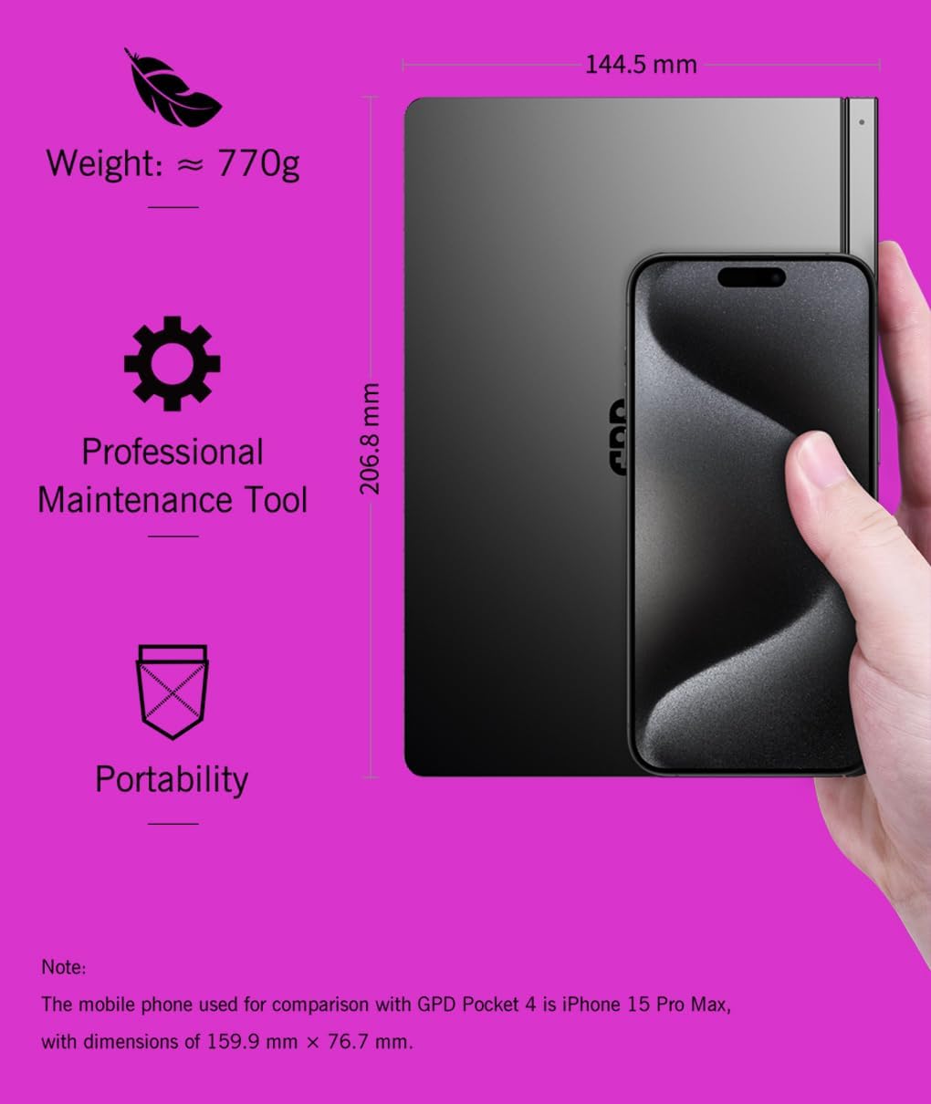 Mini laptop, 8.8-inch touchscreen, aluminum alloy casing, UMPC, Windows 11 operating system, AMD Ryzen AI 9 HX 370 processor