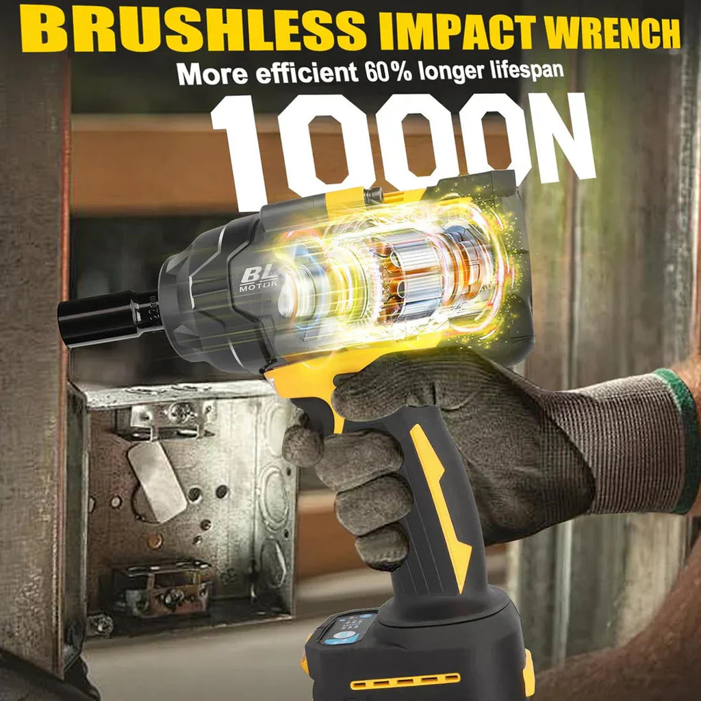 1/2-inch heavy-duty cordless impact wrench, equipped with a 20V battery