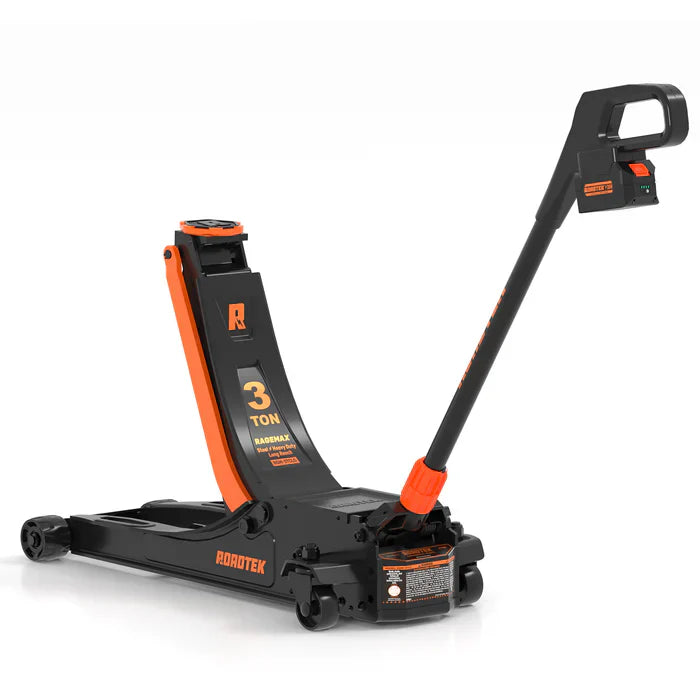 GMax 2-ton electric floor-standing jack, made of low-profile aluminum and steel, can quickly lift cars