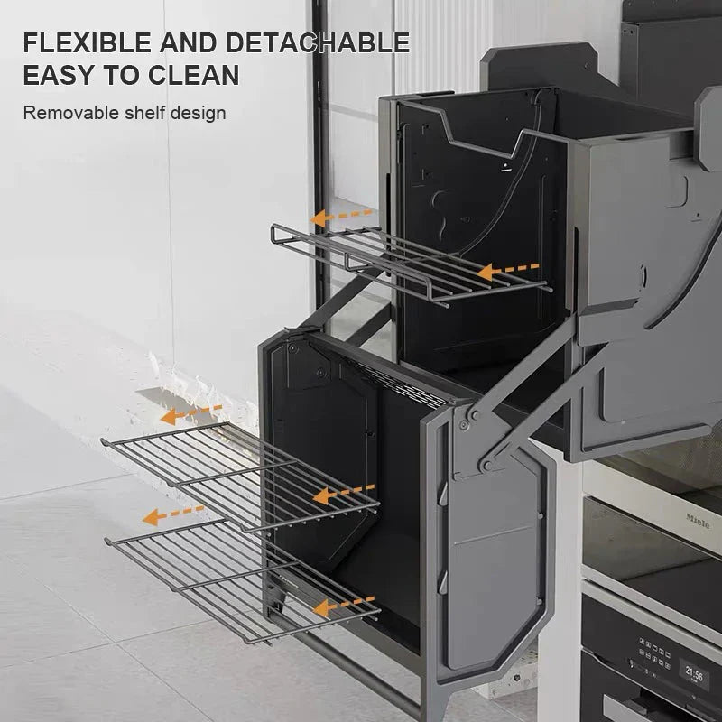 Tier Pull-Down Shelf Cabinet – Space-Saving Kitchen Storage Lift