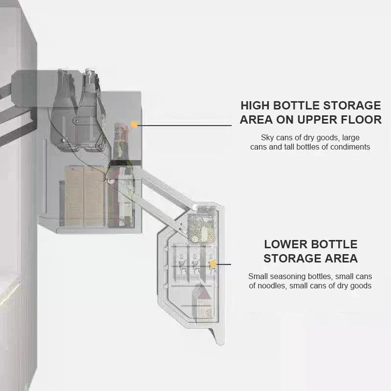 Tier Pull-Down Shelf Cabinet – Space-Saving Kitchen Storage Lift